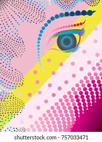 geometric design abstract face vector. gradient of color illustrate different color.