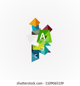 Geometric design abstract option infographics. Vector artistic illustration for presentation, app wallpaper, banner or poster