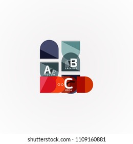 Geometric design abstract option infographics. Vector artistic illustration for presentation, app wallpaper, banner or poster