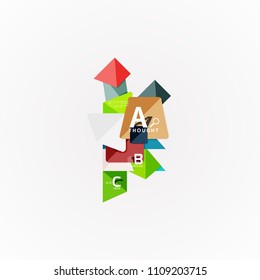 Infográficos de opção abstrata de design geométrico. Ilustração artística vetorial para apresentação, papel de parede do aplicativo, banner ou cartaz
