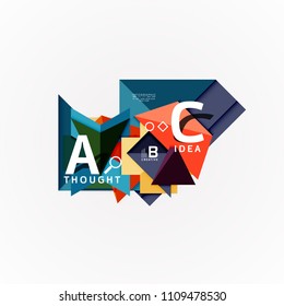 Geometric design abstract option infographics. Vector artistic illustration for presentation, app wallpaper, banner or poster