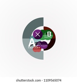 Infografiken zum geometrischen Design in abstrakter Form. Vektorgrafik zur Präsentation, App-Bildschirmhintergrund, Banner oder Poster