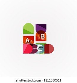 Geometric design abstract option infographics. Vector artistic illustration for presentation, app wallpaper, banner or poster