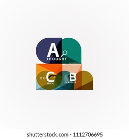 Geometric design abstract option infographics. Vector artistic illustration for presentation, app wallpaper, banner or poster