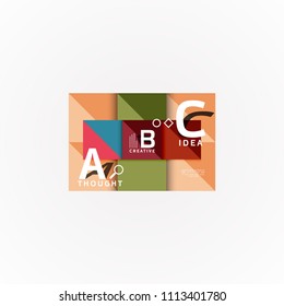 Infographie abstraite de conception géométrique, option. Illustration vectorielle artistique pour présentation, fond d'écran d'application, bannière ou affiche