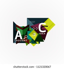 Geometric design abstract option infographics. Vector artistic illustration for presentation, app wallpaper, banner or poster