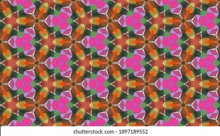 Geometric design. Abstract geometric seamless pattern. Seamless patterns. Colorful gradient mosaic background. Mosaic pattern. EPS 10 Vector