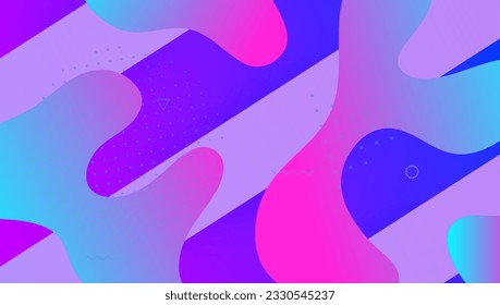 Geometric Design. Art Landing Page. Purple Vibrant Shape. Abstract Journal. Neon Poster. Trendy Frame. Color Digital Banner. Creative Template. Magenta Geometric Design