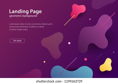 Geometric design background modern template landing page, banners and futuristic posters