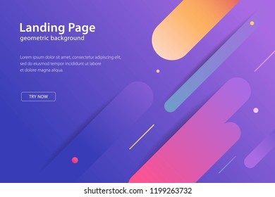 Geometric design background modern template landing page, banners and futuristic posters
