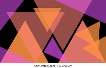 Geometric design background, multicolored triangles on a black background, fashion style.