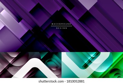 Geometric design backgrounds, abstract round shapes