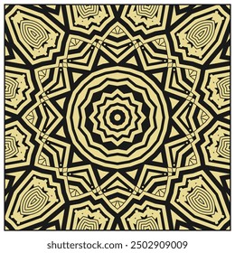 Geometric design for bandana, decorative panel, tablecloth, neckerchief or other. Monochrome palette. Version 2. Vector illustration