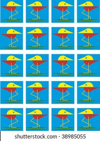 geometric design with birds