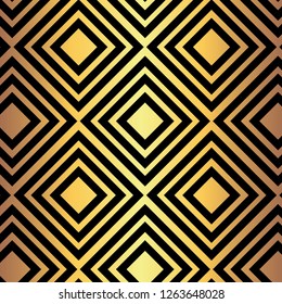 Geometric design with black lines over golden background.