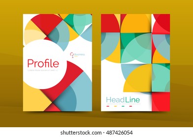 Geometric design, business annual report a4 brochure template