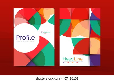 Geometric design, business annual report a4 brochure template