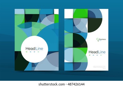 Geometric design, business annual report a4 brochure template
