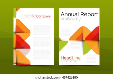 Geometric design, business annual report a4 brochure template