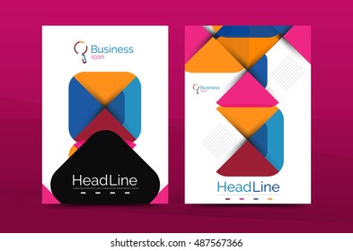 Geometric design, business annual report a4 brochure template