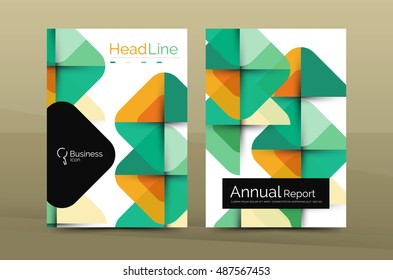 Geometric design, business annual report a4 brochure template