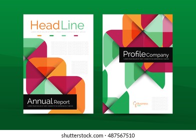 Geometric design, business annual report a4 brochure template