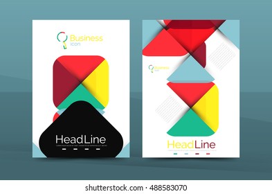 Geometric design, business annual report a4 brochure template
