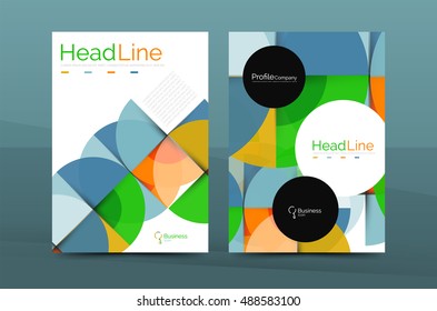 Geometric design, business annual report a4 brochure template