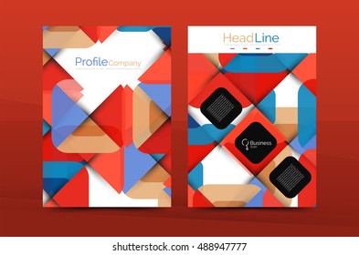 Geometric design, business annual report a4 brochure template