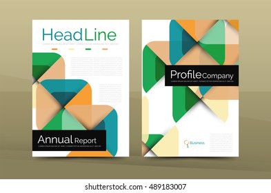 Geometric design, business annual report a4 brochure template