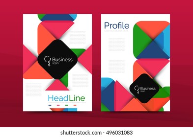 Geometric design, business annual report a4 brochure template