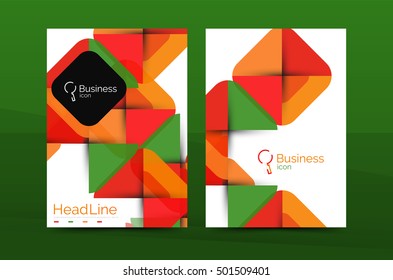 Geometric design, business annual report a4 brochure template