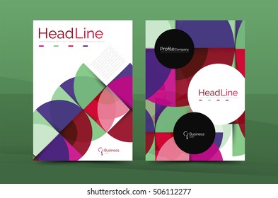 Geometric design, business annual report a4 brochure template