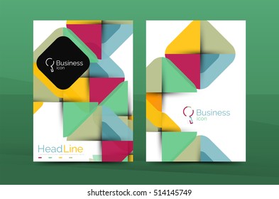 Geometric design, business annual report a4 brochure template