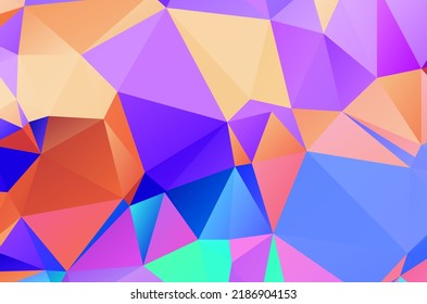 Diseño geométrico para presentaciones de negocios o web. Fondo o marco de polígono de arco iris giratorio colorido. Rectángulo abstracto 
