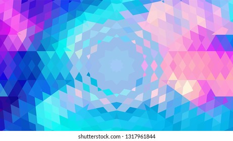 Geometric design. Colorful gradient mosaic background. Geometric triangle, mosaic, abstract background. Mosaic, one-color background. Mosaic texture. The effect of stained glass. EPS 10 Vector