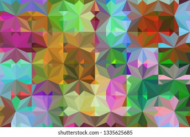 Geometric design. Colorful gradient mosaic background. Geometric triangle, mosaic, abstract background. Mosaic, color background. Mosaic texture. The effect of stained glass. EPS 10 Vector