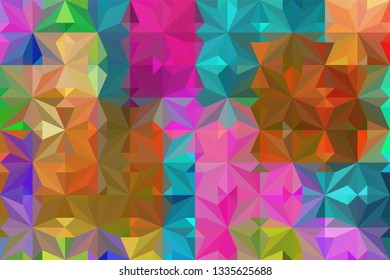 Geometric design. Colorful gradient mosaic background. Geometric triangle, mosaic, abstract background. Mosaic, color background. Mosaic texture. The effect of stained glass. EPS 10 Vector