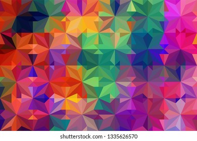 Geometric design. Colorful gradient mosaic background. Geometric triangle, mosaic, abstract background. Mosaic, color background. Mosaic texture. The effect of stained glass. EPS 10 Vector