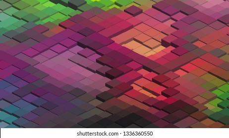 Geometric design. Colorful gradient mosaic background. Isometric mosaic, abstract background. Mosaic, colorful isometric background. The texture of the mosaic. EPS 10 Vector