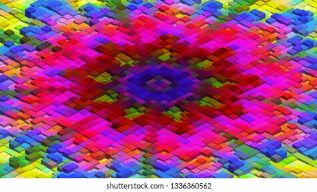 Geometric design. Colorful gradient mosaic background. Isometric mosaic, abstract background. Mosaic, colorful isometric background. The texture of the mosaic. EPS 10 Vector
