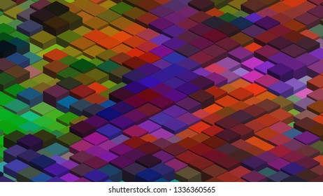 Geometric design. Colorful gradient mosaic background. Isometric mosaic, abstract background. Mosaic, colorful isometric background. The texture of the mosaic. EPS 10 Vector