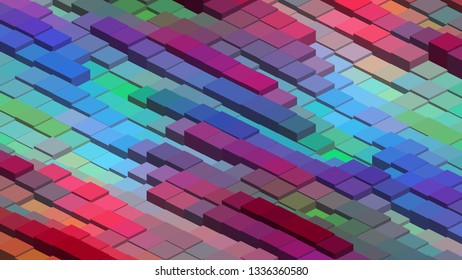 Geometric design. Colorful gradient mosaic background. Isometric mosaic, abstract background. Mosaic, colorful isometric background. The texture of the mosaic. EPS 10 Vector