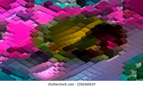 Geometric design. Colorful gradient mosaic background. Isometric mosaic, abstract background. Mosaic, colorful isometric background. The texture of the mosaic. EPS 10 Vector