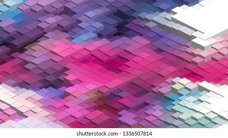 Geometric design. Colorful gradient mosaic background. Isometric mosaic, abstract background. Mosaic, colorful isometric background. The texture of the mosaic. EPS 10 Vector