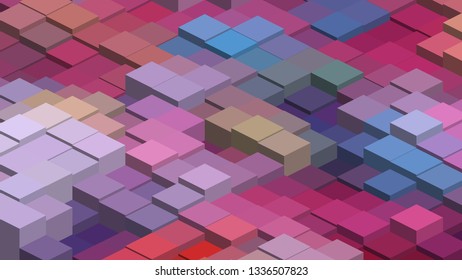 Geometric design. Colorful gradient mosaic background. Isometric mosaic, abstract background. Mosaic, colorful isometric background. The texture of the mosaic. EPS 10 Vector
