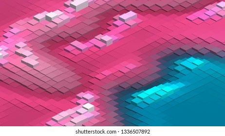 Geometric design. Colorful gradient mosaic background. Isometric mosaic, abstract background. Mosaic, colorful isometric background. The texture of the mosaic. EPS 10 Vector