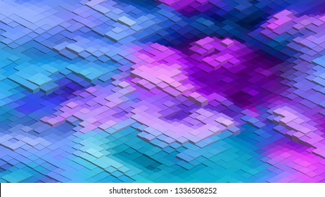 Geometric design. Colorful gradient mosaic background. Isometric mosaic, abstract background. Mosaic, colorful isometric background. The texture of the mosaic. EPS 10 Vector