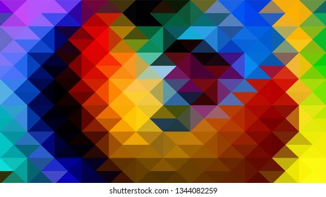 Geometric design. Colorful gradient mosaic background. Geometric triangle, mosaic, abstract background. Mosaic, color background. Mosaic texture. The effect of stained glass. EPS 10 Vector