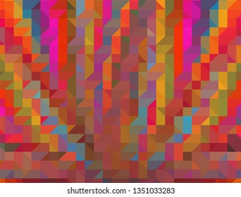 Geometric design. Colorful gradient mosaic background. Geometric triangle, mosaic, abstract background. Mosaic, color background. Mosaic texture. The effect of stained glass. EPS 10 Vector